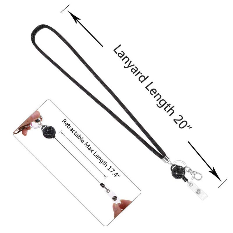 Ascrafter 10 Pack Necklace Name Card Lanyards  Bling Lanyard Strap  ID Card Lanyard with Bling retractable Badge Holder with Metal Clasp & Keyring - Image 2